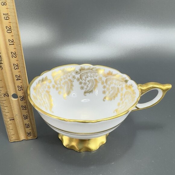 Royal Stafford Fine Porcelain China Teacup And Saucer England Heavy Gold Pattern - Picture 7 of 16